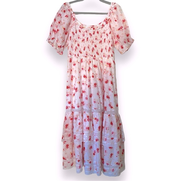 LoveShackFancy/Target collab White and Pink Floral Dress - Picture 6 of 7